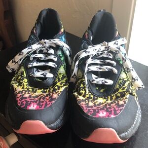 Charly black and multi color sneakers size 7